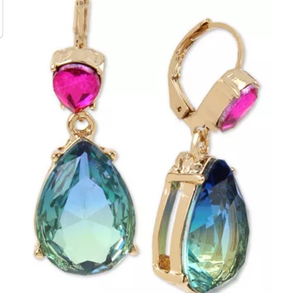 Gold-Tone Ombre Stone Drop Earrings